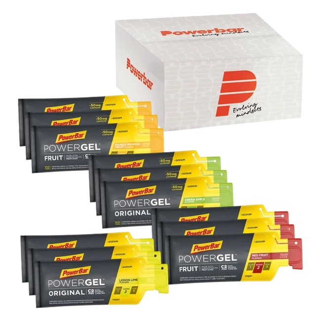 PowerBar PowerGel Multiflavour Box - High Carb Energy Gels - C2Max - Sodium