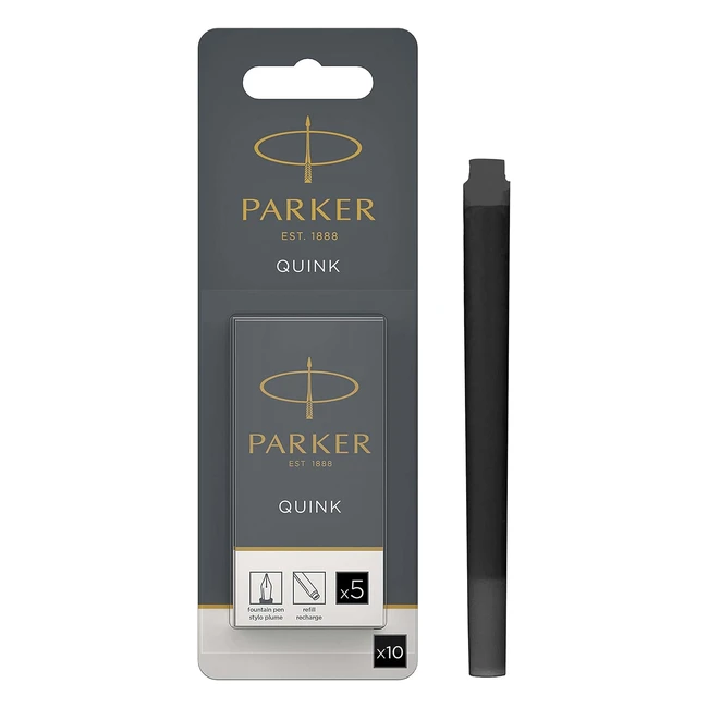 Parker Cartouches dencre pour stylo plume - Encre noire Quink - Lot de 10
