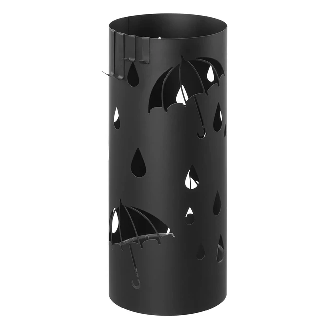 Porta ombrelli Songmics in acciaio con vaschetta scolapioggia - Nero LUC024B01