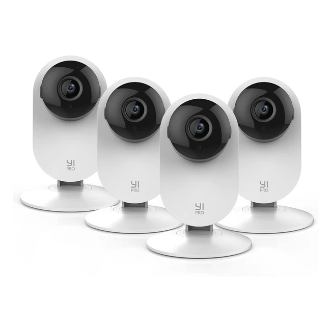 Caméra de surveillance WiFi intérieur yi 4pack pro 2k 3mp avec audio bidirectionnel, suivi de mouvement, détection sonore et notifications push - Compatible avec Alexa