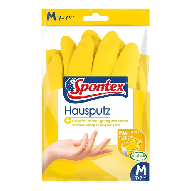 Spontex Hausputz Handschuhe Größe M 10 Stück - Robust & Antibakteriell