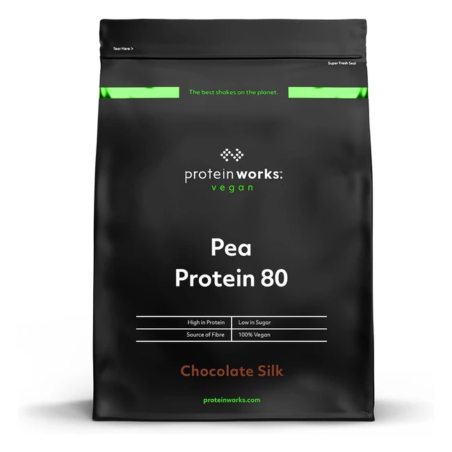 Pflanzenbasiertes Protein 80 - Vegan, 100% natürlich, reich an Protein, glutenfrei, laktosefrei - The Protein Works Schokoladenseide 1 kg
