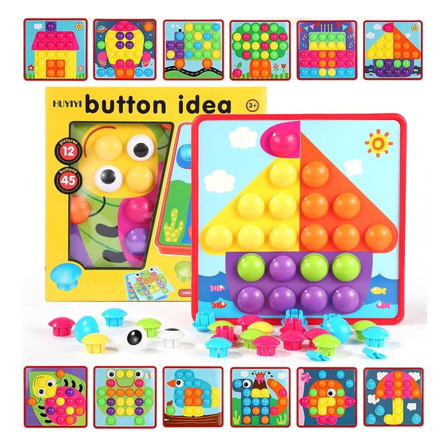 Gioco bottoni per bambini apprendimento mosaico unghie giocattolo 3D puzzle butt