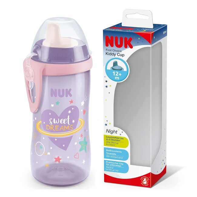 NUK Kiddy Cup Night Trinklernflasche 12 Monate auslaufsicher harte Trinktll