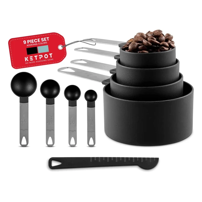 Ketpot 9 Pcs Measuring Cups and Spoons Set - Precision Measurements for Delicious Dishes