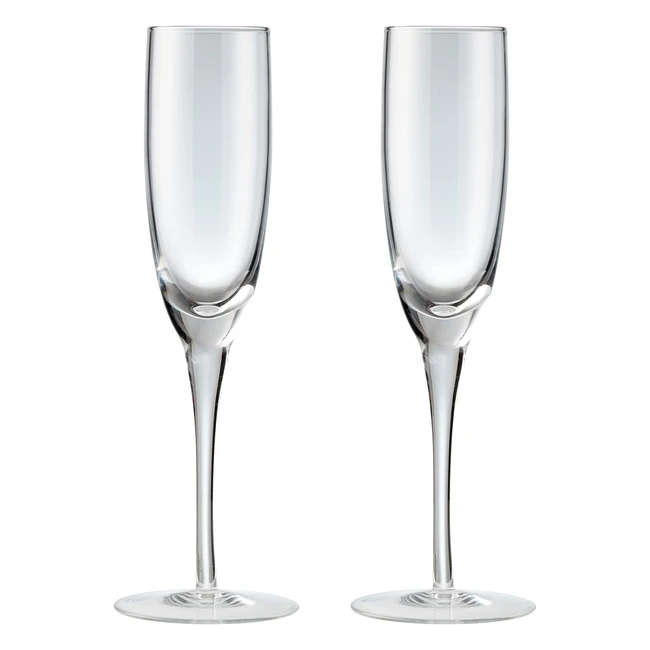 Denby China Set of 2 Champagne Flutes - Robust & Elegant Glassware