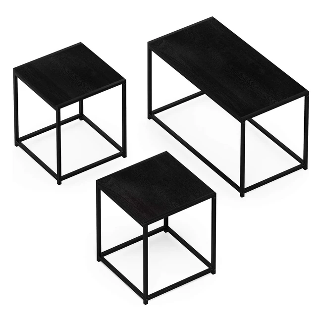 Set 3 Tavolini da Caff Nero Americano - Furinno - Ref 123456 - Design Elegant