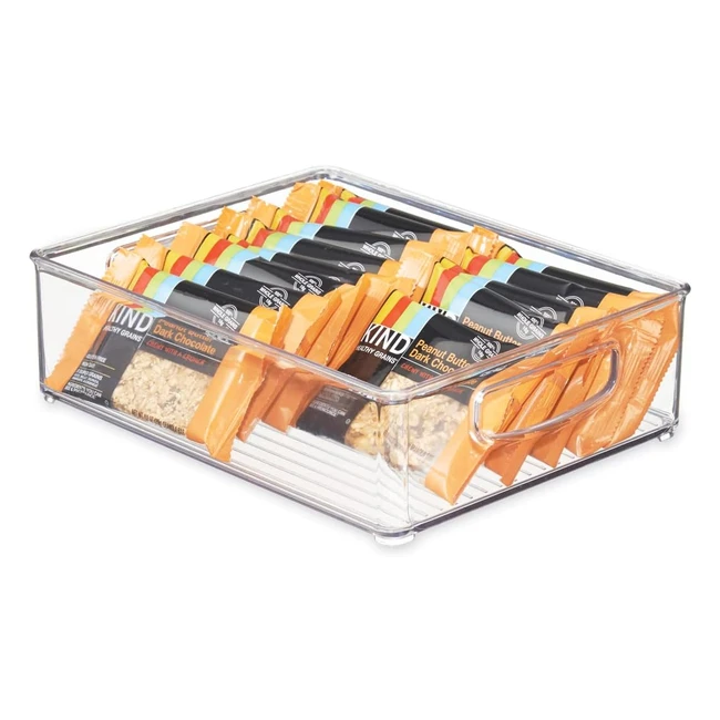 iDesign CabinetKitchen Binz - Boîte de rangement moyen pour réfrigérateur en plastique transparent