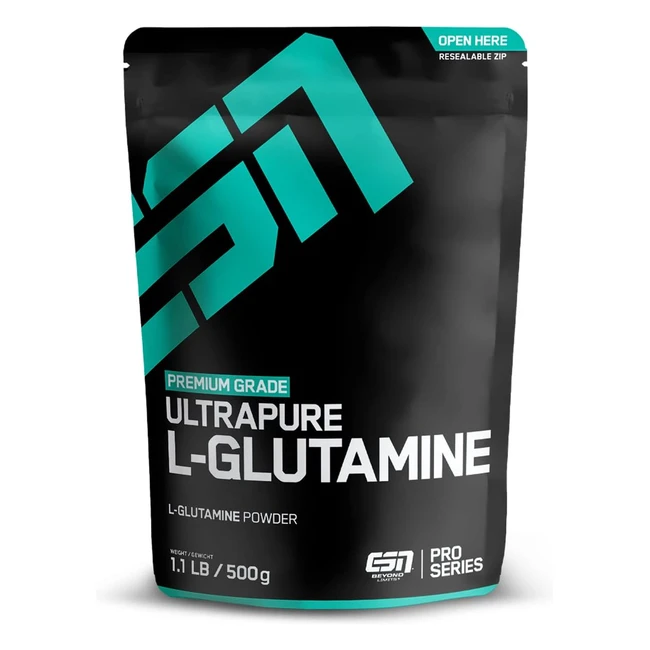 ESN Ultrapure L-Glutamin 500g Pulver | Unterstützt die Erholung nach dem Training