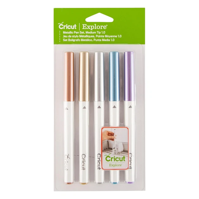 Kit de 5 stylos Cricut pointe moyenne couleurs mtallises rfrence uniq