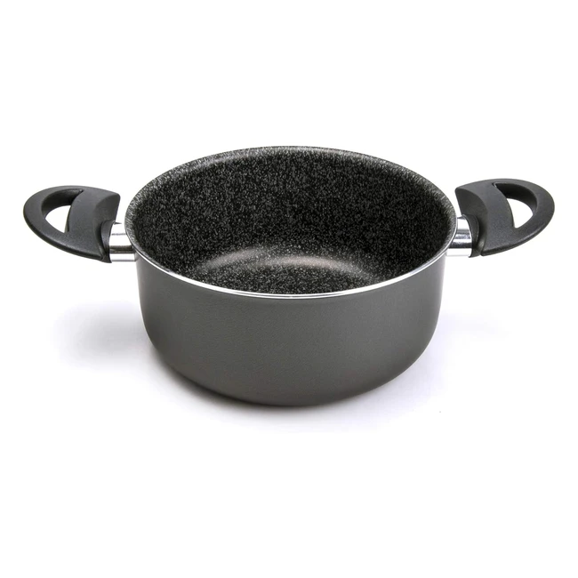 Casseruola Alluflon Tradizione Italia Nero 22 cm - Antiaderente e Velocità di Cottura