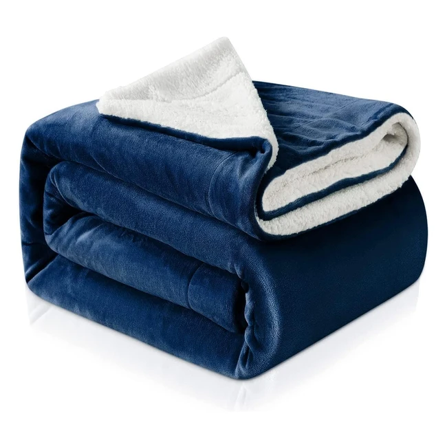 Manta de lana de cordero azul real 150x200cm - Calidez y confort