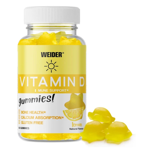 Weider Vitamin D Gummies 50 Caramelle Gommose - Rafforza il Sistema Immunitario 