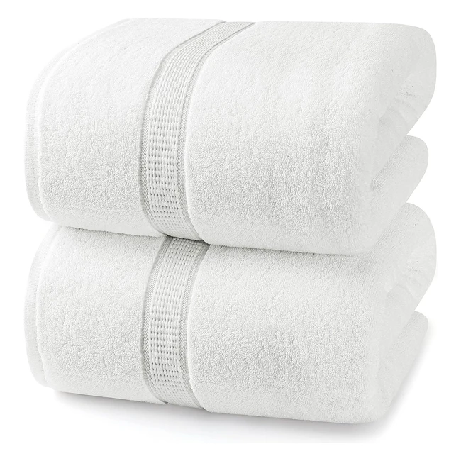 Drap de bain luxueux Utopia Towels, 2 pièces, 100% coton, très absorbant et séchage rapide, super doux - Blanc