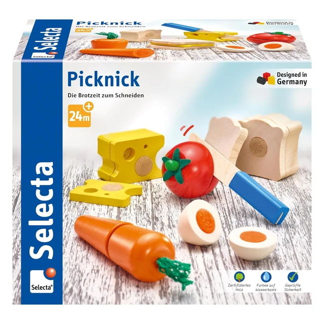 Set de picnic Selecta 62020 con velcro y juguete de corte - ¡Diviértete cortando y compartiendo!