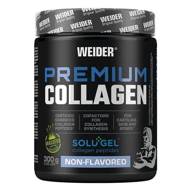 Weider Premium Collagen - Hochdosiertes Kollagenpulver aus Weidehaltungsrindern - Bioaktives Kollagenhydrolysat mit wichtigen Kofaktoren - Geschmacksneutral - 300 g
