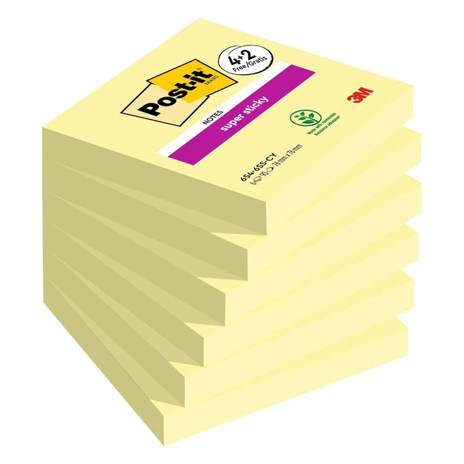 Foglietti adesivi Post-it Super Sticky gialli 76mm x 76mm 90 fogli - Offerta 