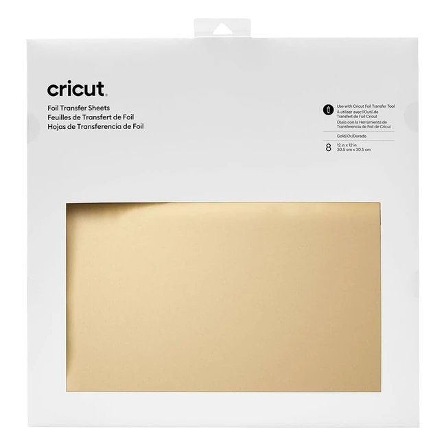 Cricut Foil Transfer Sheets - Gold, 8ct, 305cm x 305cm - Add Stunning Accents to Your Projects