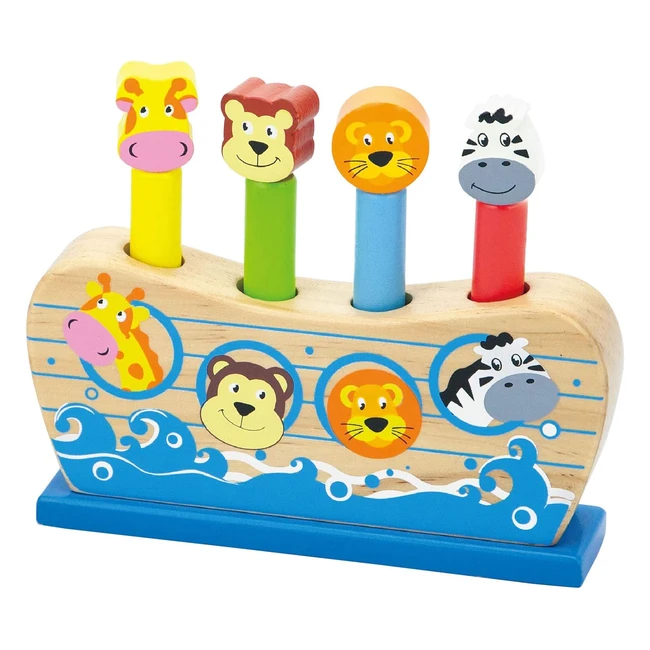 Viga Animali Pop Up in Legno - Giocattolo Educativo per Bambini - Noah's Ark 50041