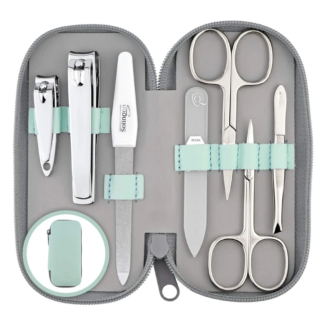 Marqus Manicure Sets for Women & Men - Solingen Germany - Glass Nail File - Quality Grooming Kit - Nail Clippers - Perfect for Pedicure