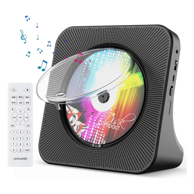 Reproductor de CD Bluetooth Gueray - Altavoces Hifi Incorporados - Pantalla LED - Radio FM - Mando a Distancia