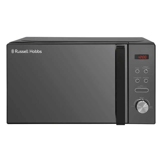 Russell Hobbs RHM2076B 20L 741W Black Digital Solo Microwave - 5 Power Levels, Auto Defrost, 8 Auto Cook Menus