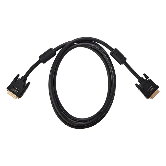 Câble DVI vers DVI Amazon Basics 2m Noir | Connecteurs plaqués or | Haute qualité