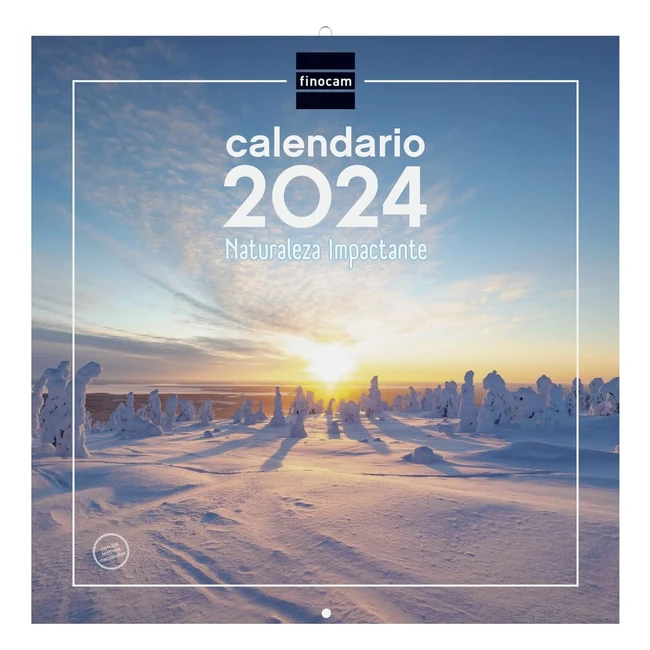 Calendario Finocam 2024 - Imágenes de Pared 30x30 - Enero a Diciembre - 12 Meses Naturaleza - Español