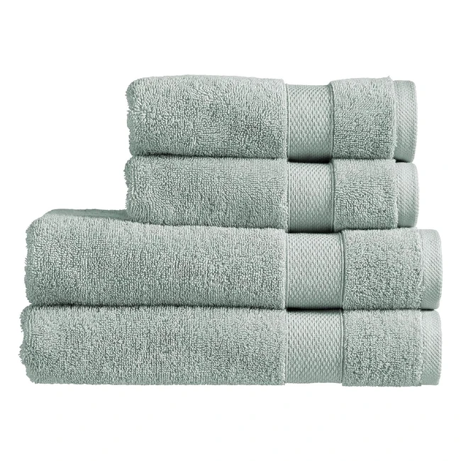 Christy Refresh Blue Towel Set - Soft & Absorbent - 100% Cotton - Set of 4 - Quick Dry