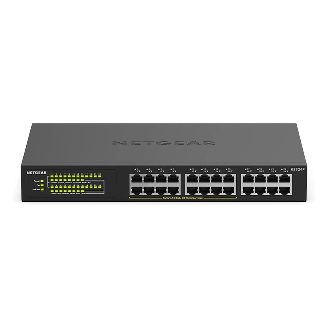 Netgear GS324P 24-Port Gigabit Ethernet Unmanaged Network Switch with 16 x PoE - 190W