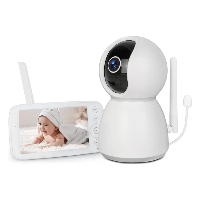 Babyphone Yicty 5 pouces camra de surveillance 1080p vision nocturne berceu