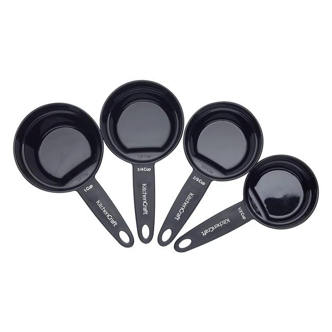 KitchenCraft Nesting Magnetic Measuring Cups Set - Black 4 Cups 7 Measures