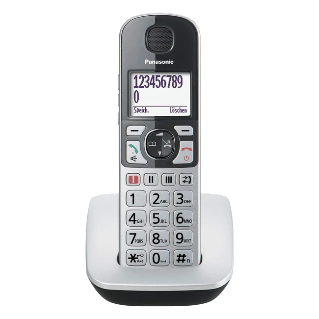 Telefono Panasonic KXTGE510GS DECT Nero Argento con Identificatore di Chiamata