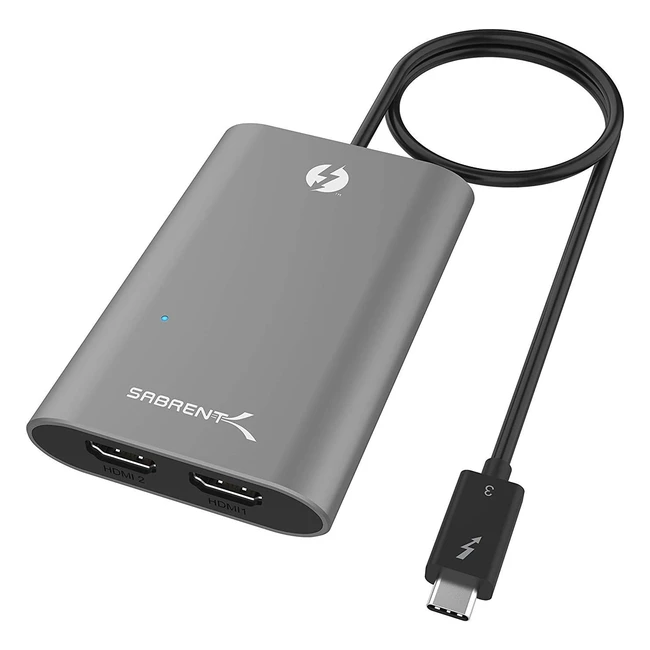 Sabrent Thunderbolt 3 to Dual HDMI 20 Adapter - Supports 2x 4K 60Hz Monitors - M