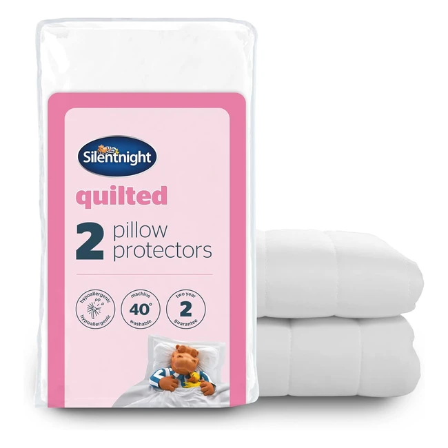 Silentnight Quilted Pillow Protectors 2 Pack - Protect Your Pillows from Spills, Stains, and Wear