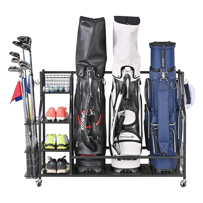 Mythinglogic Golf Storage Rack with Wheels - Extra Large Design for Golf Bag and