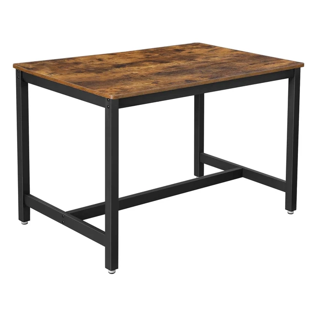VASAGLE Table for 4 People 120x75x75cm Industrial Style Rustic Brown/Black KDT75X
