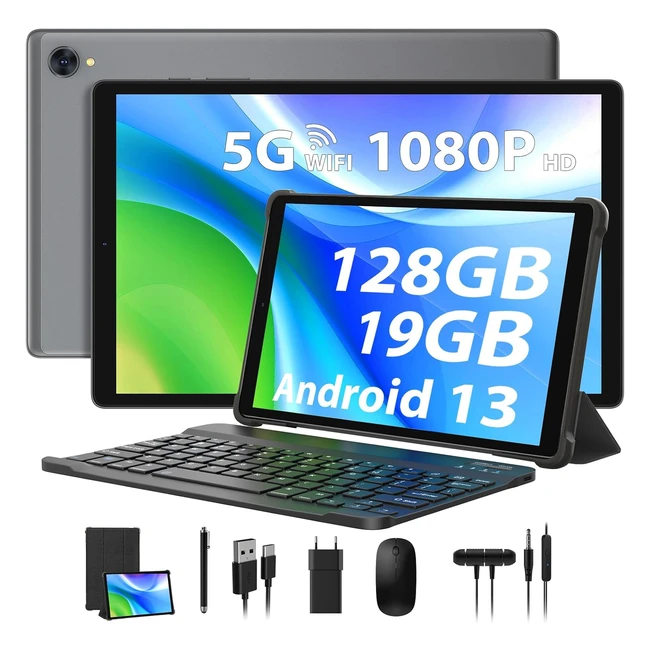 Tablet 10 pulgadas Android 13  19GB RAM 128GB ROM  WiFi 5G BT 50  Batera 8
