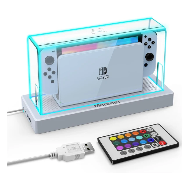 Housse de protection anti-poussire pour Nintendo Switch OLED avec LED - Mooroe