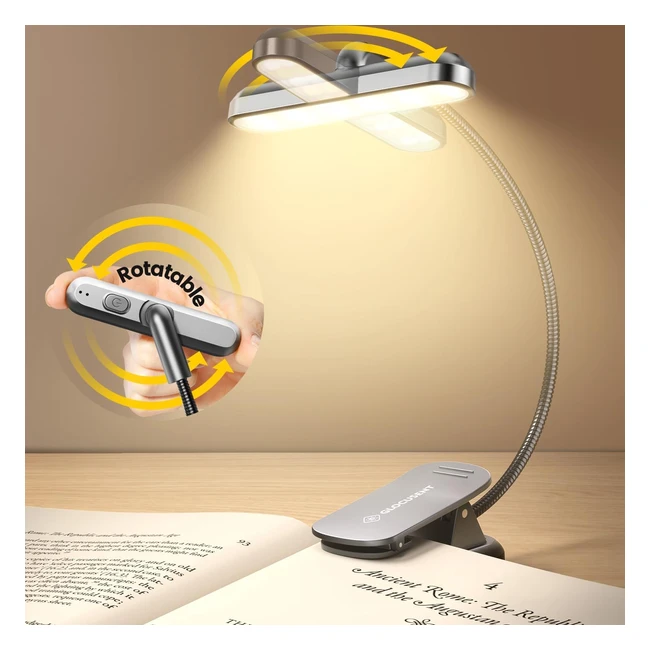 Lampe de lecture rotative Glocusent - 22 LED double range minuterie rglage 