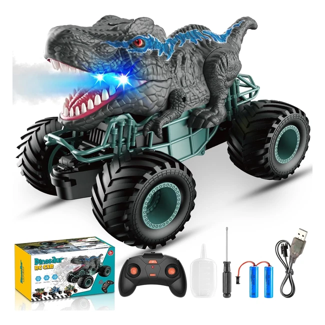 Voiture télécommandée tout-terrain dinosaure - Jouet garçon 3-12 ans - Cadeau de Noël