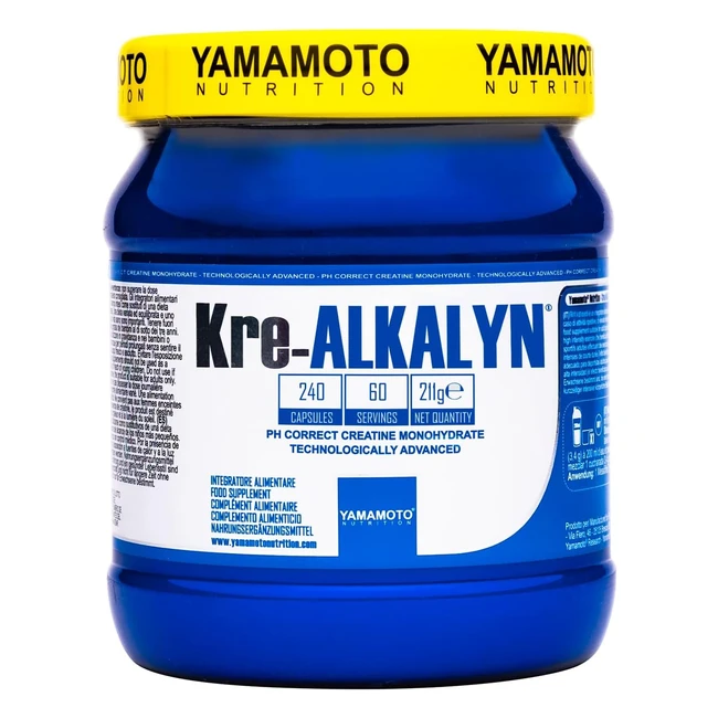 Yamamoto Nutrition Krealkalyn 240 Capsule - Creatina Monoidrato pH Corretto - Maggiore Stabilità e Assorbimento - Aumenta le Prestazioni Fisiche