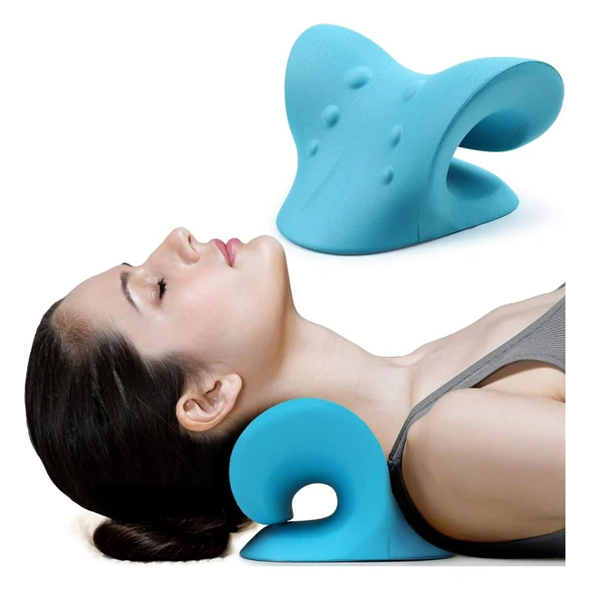 Restcloud Neck and Shoulder Relaxer - TMJ Pain Relief - Chiropractic Pillow - Bl