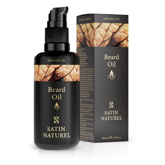 Organic Beard Oil for Men 100ml - Pure Argan & Almond Oil with Vitamin E - Beard Growth & Care