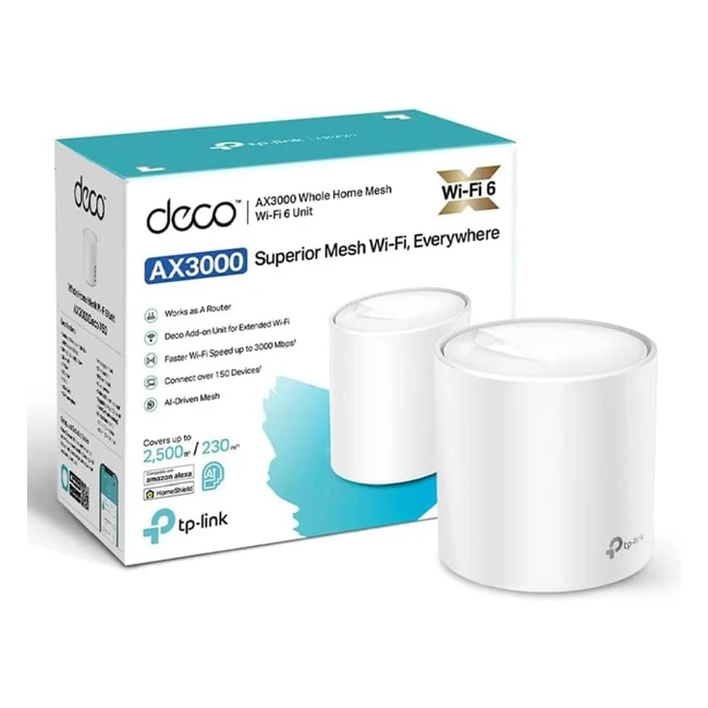 Deco X50 1Pack - Sistema WiFi 6 AI Mesh AX3000 - Cobertura 232m - Banda Dual 2.4GHz/5GHz