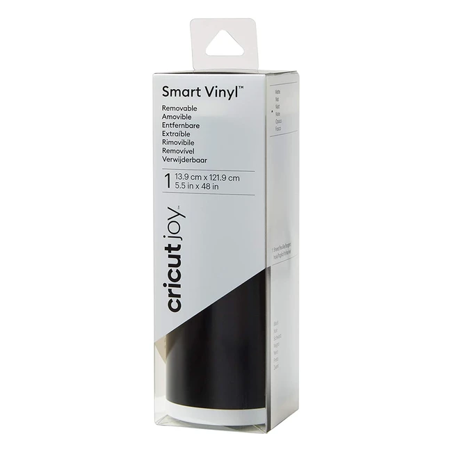 Cricut Joy Smart Vinyl Removable - Black, 12m/4ft - Self-Adhesive Roll