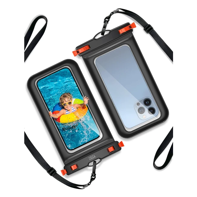 Yosh 2023 TPU Waterproof Phone Case | Emergency Whistle | IPX8 | Swimming | iPhone 14 13 12 11 Pro Max Samsung S23 S22