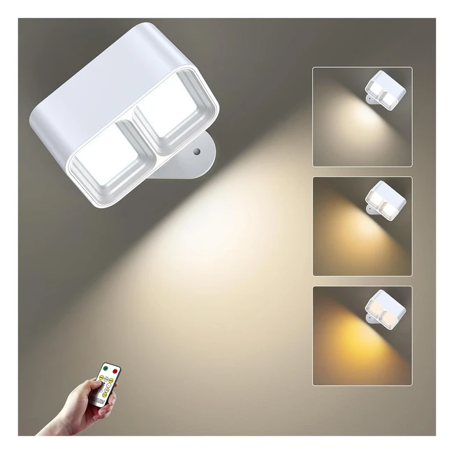 Applique murale 52 LED chambre coucher avec tlcommande spot escalier batterie rechargeable