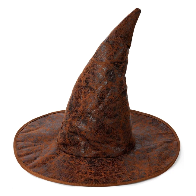 Aomig Witch Hat Women Large Halloween Witches Hat Adult Wide Brim Pointed Hat