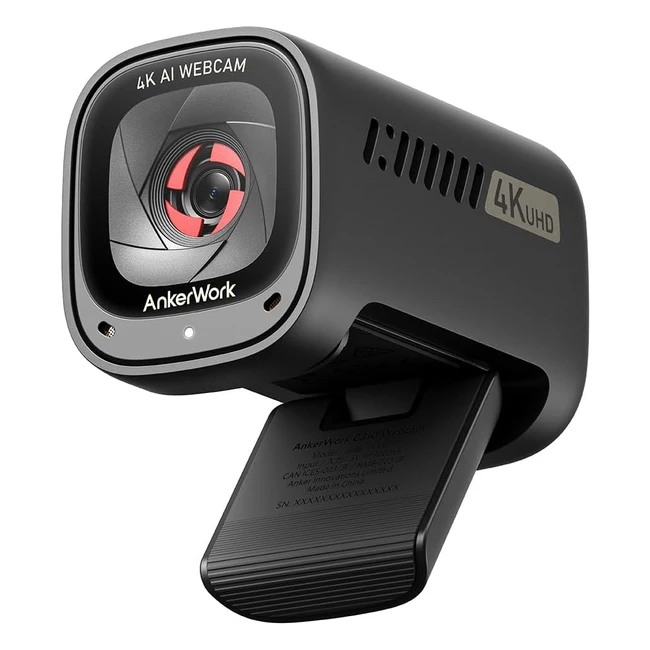 AnkerWork C310 4K Webcam for PC - 12MP AI Auto Focus - AI Framing - AI Noise Can